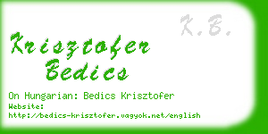 krisztofer bedics business card